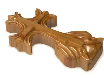 Cross 3D print wooden 3D model