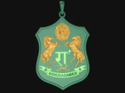 The RAA - With Horse and Lion - Chudasama - Pendant 3D print model
