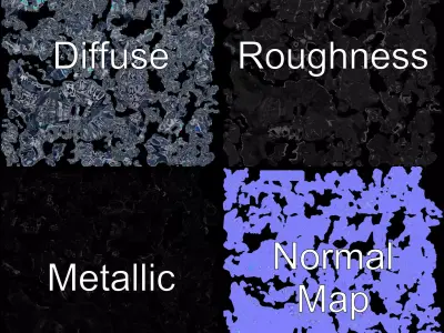 Futuristic AllTerrain Tire model pack Low-poly 3D model