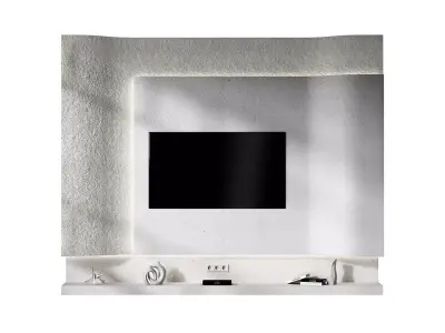 TV Wall kit Modern minimal wave wall 3D model