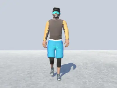BMX Racing avatar Low-poly 3D model