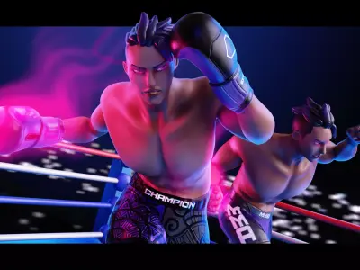 Low Poly Boxer - MMA Fighter - Niles Low-poly 3D model