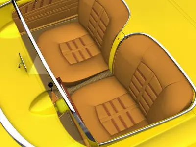 Vintage Convertible Sports Car -1950s Retro Classic Coupe Low-poly 3D model