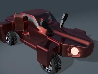 Car For Video Games three Low-poly 3D model