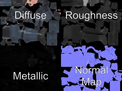 Elite Tactical Operative D Character Model Rigged and Animated Low-poly 3D model