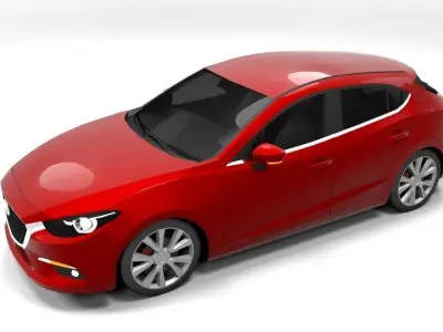 MAZDA 3 2018 LOWPOLY   Low-poly 3D model