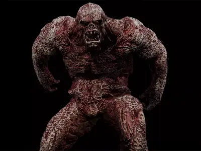 Mummy-zombie strong low-poly game engine ready 3D model Low-poly 3D model