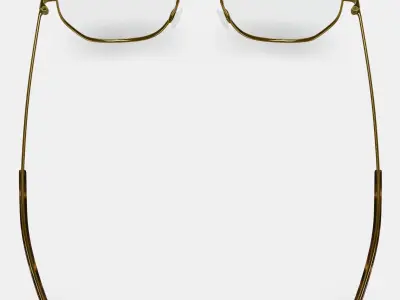 Hale Eyeglasses in Polished Gold 3D model purchase