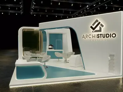 Exhibition booth design 3D model 12m x 6m 3D model