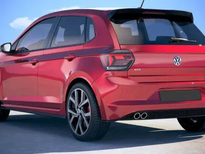 Volkswagen Polo GTI 2018 model Low-poly 3D model