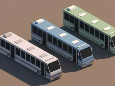 Low Poly Bus Package  Low-poly 3D model