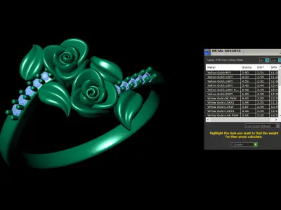 Flower jewelry ring 3D print model