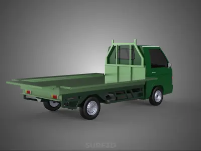 MILITARY PICKUP TRUCK CAR VEHICLE ARMY TACTICAL FLAT BED DECK 3D model