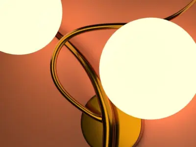 Golden Luxury Wall Light 3D model