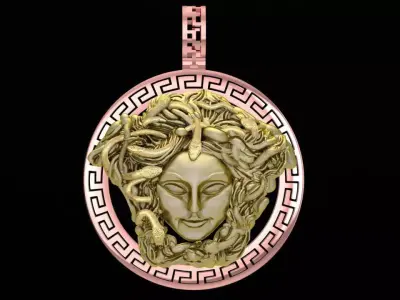 Luxury Medusa Round Pendant for Men  3027 3D print model