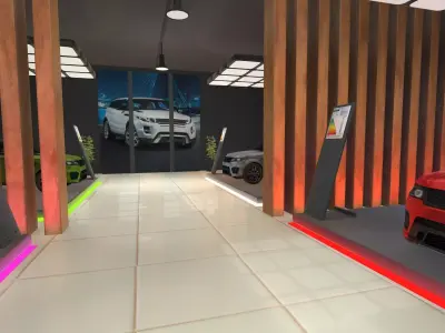 Neon Garage Showroom Low-poly 3D model