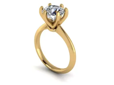 Solitaire Diamond Women Ring R5 3D print model purchase