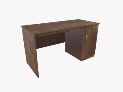 Pedestal Wooden Office Desk 3D model