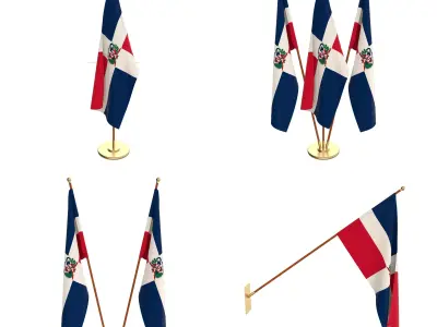 Dominican Republic Flag Pack 3D model