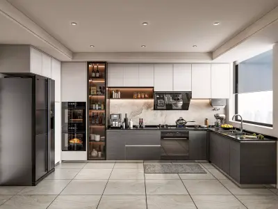 Kitchen Modern interior  0033 3D model