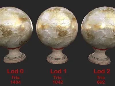 Fortune Teller White Pearl Crystal Ball Low-poly 3D model