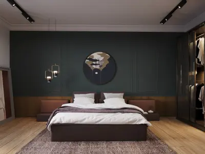 Minimal living room and bedroom 3D model