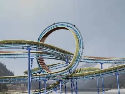 Stunt track Low-poly 3D model