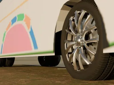 Passenger Bus Low-poly 3D model