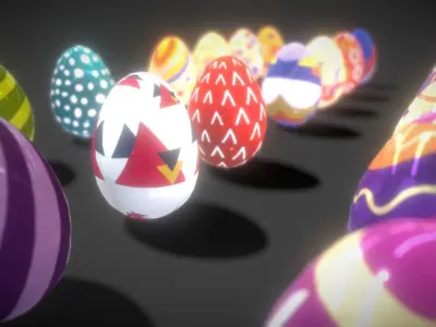 Collections Easter Eggs9 Low-poly 3D model