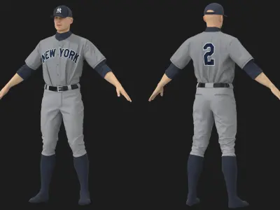 Baseball uniform  Marvelous Designer project 3D model
