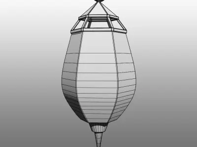 Painted-lilypad Lantern 3D model