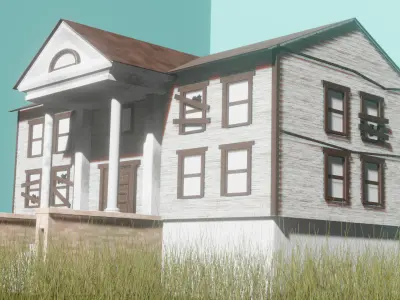 Abandoned Exterior House 3D Model     Inspired by Rockwell House 3D model