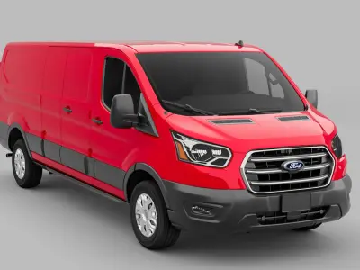Ford transit 2021 Low-poly 3D model