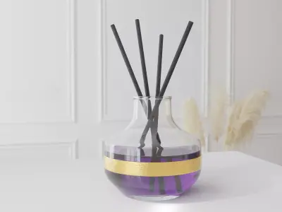 Reed Diffuser - Glass bottle with wooden sticks Free 3D model