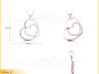 light weight yellow gold  diamond pendent -DOC-P8107 3D print model
