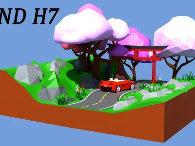 Land H7 Low-poly 3D model