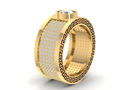 Luxury Greek Pattern Men Ring Jewelry 1499 3D print model
