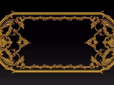 Ornamental Relief CNC Model for Wooden Doors and Wall Panels 1B 3D print model