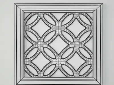 Lattice Square Wood Panel Wall Art 3D model