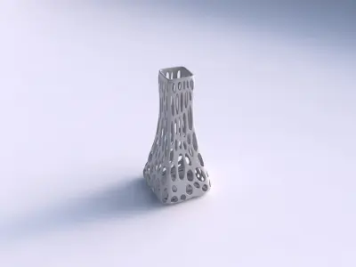 Vase squeezed rectangle with smooth organic lattice 3D print model
