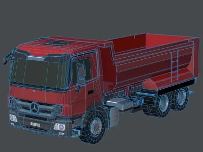Mercedes Actros Dumper Low-poly 3D model