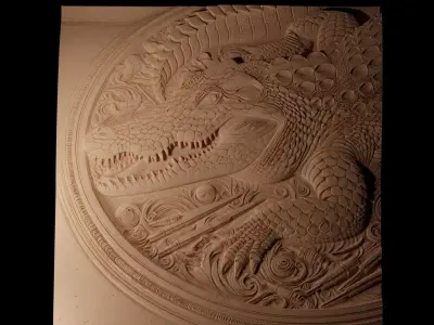 Crocodile CNC 3d Print High Relief Sand Casting 3D print model