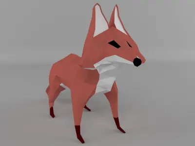 low-polys fox Low-poly 3D model