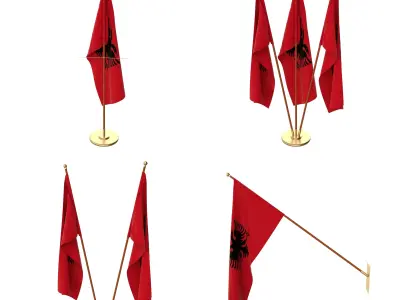 Albania Flag Pack 3D model
