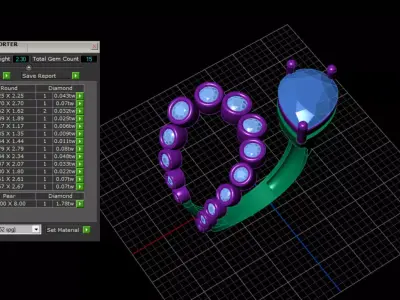 modern pear ring and bezel setting 3D print model