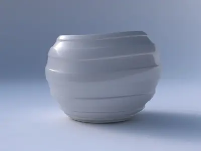 Bowl compressed 2 with smooth horizontal ribbons 3D print model