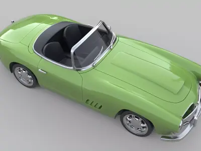 Generic Vintage Mid-Century Sports Roadster Low-poly 3D model