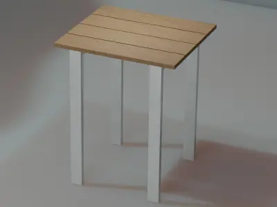 Wood and iron table for exterior Free low-poly 3D model
