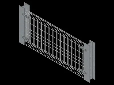 Metal Pedestrian Edge Restraint Barrier 3D model