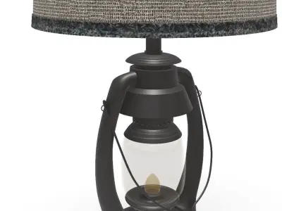 3D Vintage Lantern Lamp Detailed Model for Rendering  3D model